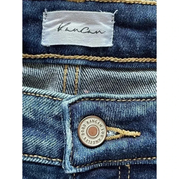 KanCan Quinn Mid Rise Ankle Flare Jeans Raw/Split/Frayed hem size 29 - Picture 5 of 11